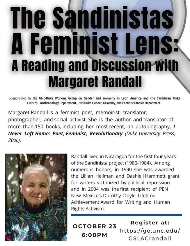 The Sandinistas A Feminist Lens: A Reading and Discussion with Margaret Randall