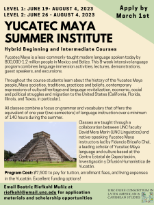 A flyer for the Yucatec Maya Institute
