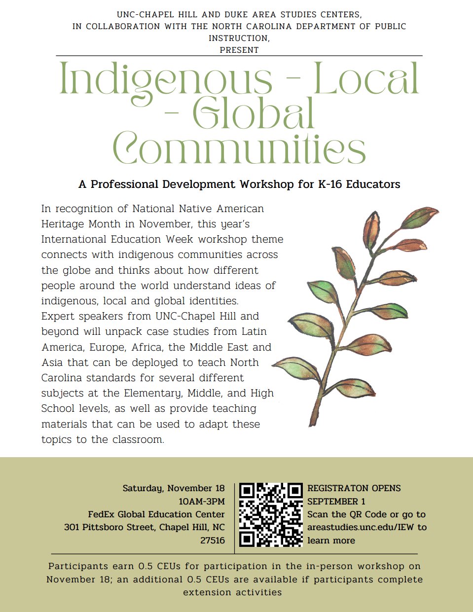Indigenous - Local - Global Communities: A Professional Development Workshop for K-16 Educators